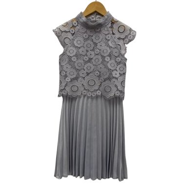 Review Kids Lace Dress Size 8 Grey 