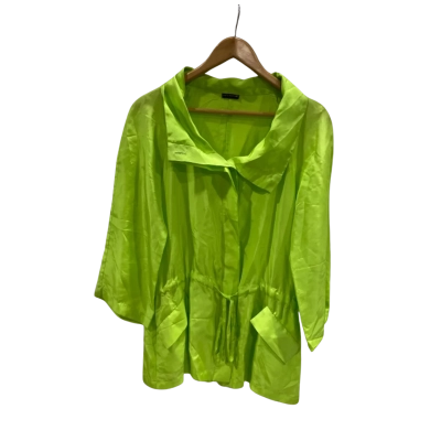 Carla Zampatti 100% Silk Lime Green Top Size S