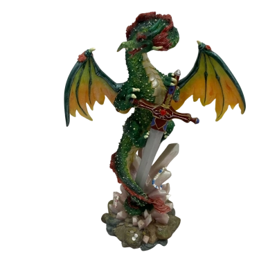 Ceramic dragon with sword 
