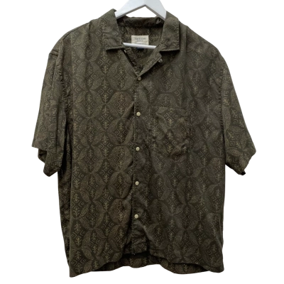 American Eagle Mens Size M Short Sleeve Shirt Pattern - Lyocell/Linen
