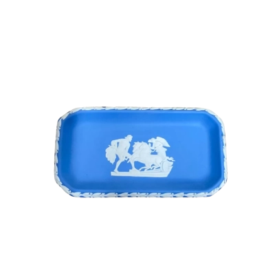Vintage Wedgwood Blue Jasper Ware Trinket Tray