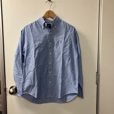 Ralph Lauren Mens  Size 8 Business Shirt Blue 