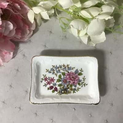 Paragon Floral Pattern Fine Bone China Small Rectangular Ring Tray