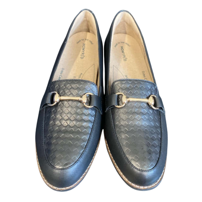 Homyped Womens Leather shoes Size 8.5 Loafers Black  