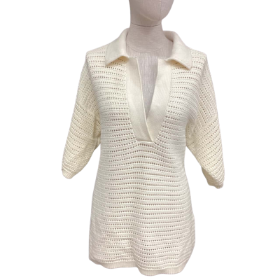 COS Kintted  Size M Short Sleeve Top Cream 
