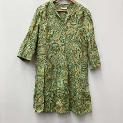 Susan Womens  Size 12 Green  3/4 sleeve dress