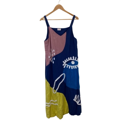 Gorman Womens  Size 12 Sleeveless Dress  Blue / Pink  / Yellow 