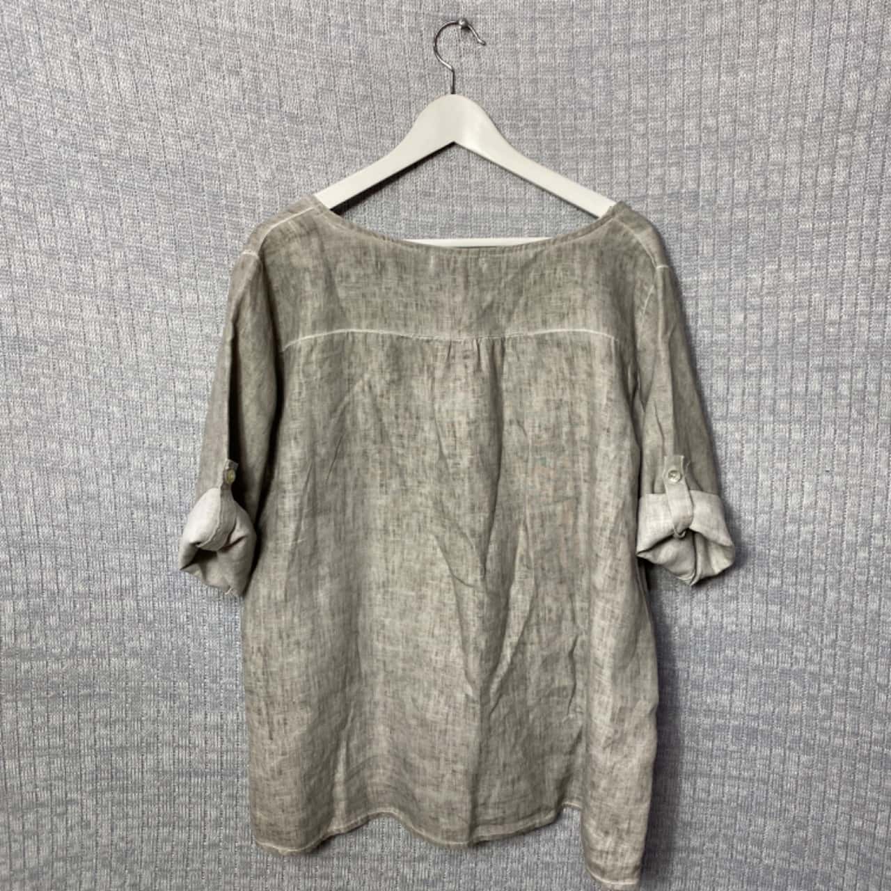 Martina Innocenti Women Size XL Grey Linen Top(s) - Used Very Good | Salvos  Stores