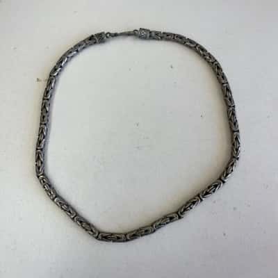 0,6cm 925 Sterling Silver Byzantine Chain Necklace 