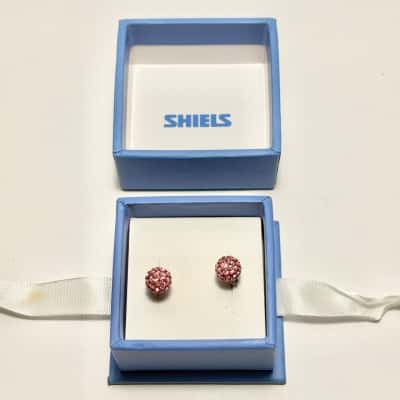  BNIB Shiels Pink Sparkly Stud Earrings- Perfect Gift