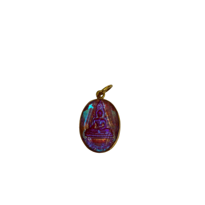 Cut Glass Pendant – Seated Buddha in Purple #BuddhaPendant #GlassJewellery #SpiritualGifts