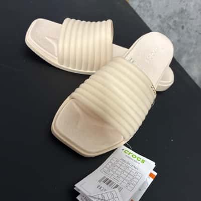 Crocs  Size 38 Cream slides new 