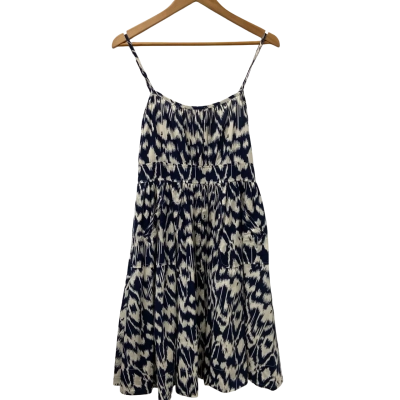 Country Road Womens  Size 10 Shoestring Strap Dress Navy Blue / White 