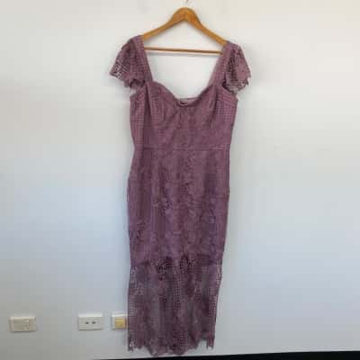 City Chic Rose Water Lace Leonie Dress  Size XS