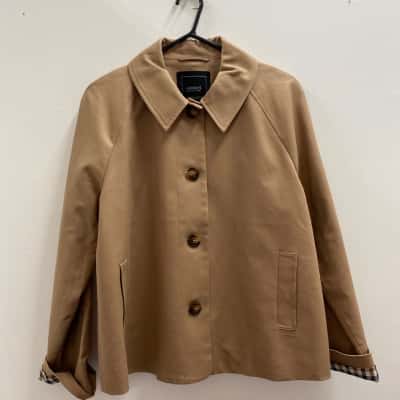 Jacqui-E Womens  Size 12 Cropped Jacket Beige 