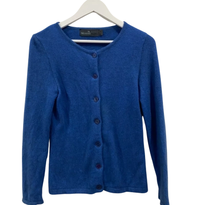 Merino Mink Blue Button up Cardi Size XS