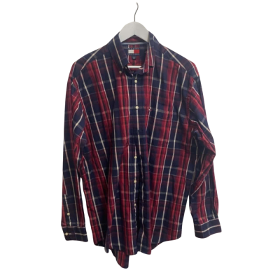 Tommy Hilfiger Mens  Size M Business Shirt Checked / Red 