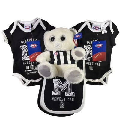 4pc Collingwood Baby Merchandise Set (Clothes/Bib/Toy) Size 000 