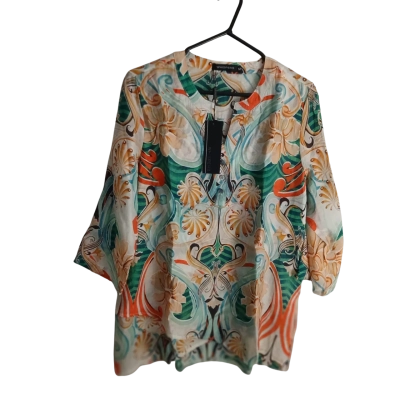  Whispers Women's Size M 3/4 Sleeve Shirt Multicolored 