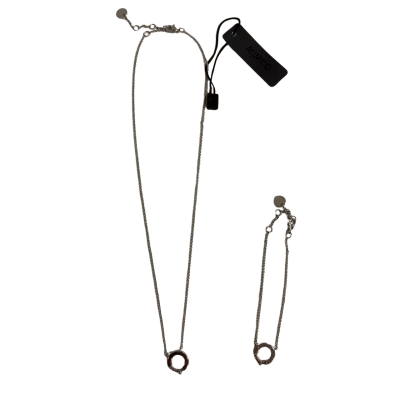 Womens Mimco Matching Necklace & Bracelet Set Silver 
