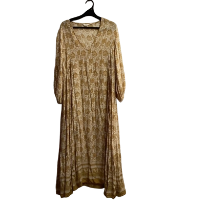  Ladli Womens Maxi Dress L Mustard 