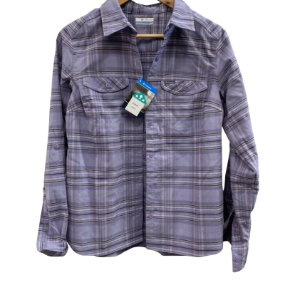 Columbia Womens  Size M Button Up Top Purple / Striped 
