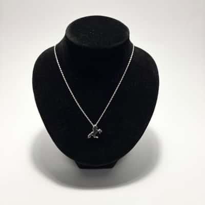 925 Sterling Silver Delicate Pony Pendant Necklace 