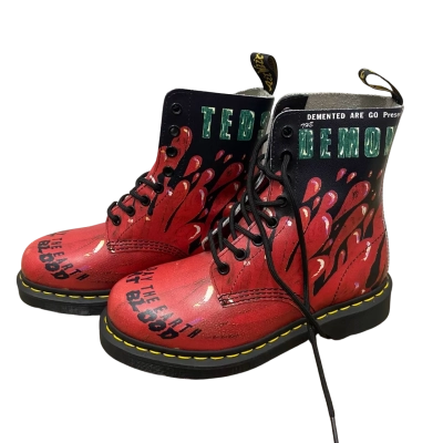 Doc Martens Womens  Size 36 Boots Black  / Red - rare Demented Are Go edition 