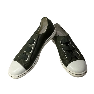 Colorado Womens Size 40 Olive Green Leather Elasticated Slip on Sneakers