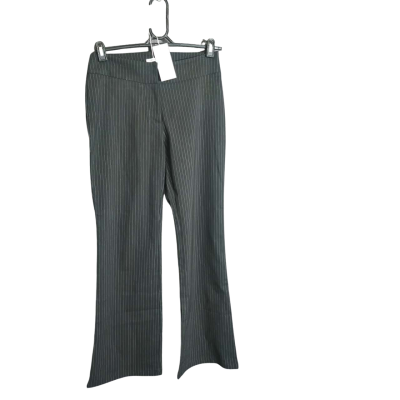  New With Tags Womens Charcoal Size 8 Flared Pants Black  / Pinstriped / White 