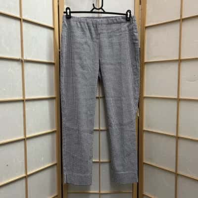 THE ARK Women’s Size M 7/8 Length Pants/ Skinny Leg Pants Black / Checked / White 