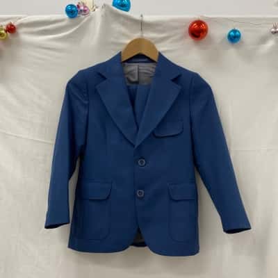  Kids Size 8 Navy Blue Suit 