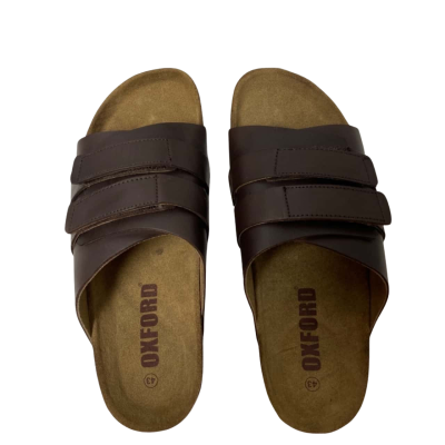 BNWT Oxford Mens Velcro Slides Size 43 Brown rrp$199