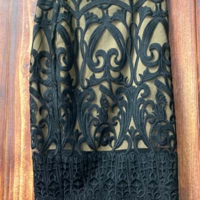 Bardot Size 12 Black  and nude lace skirt new 