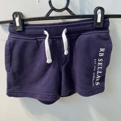 RB Sellars Kids  Size 6 Shorts Navy Blue / White 
