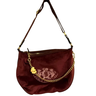 Juicy Couture Womens Velvet Handbag Maroon 