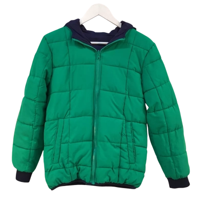 Kids Size S Reversible Jacket Green / Navy Blue 