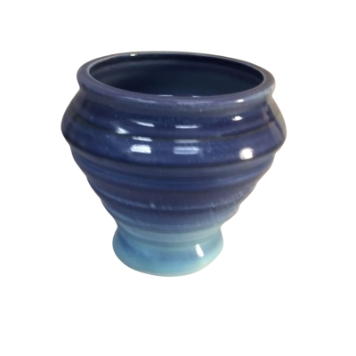 Blue Patterned Vase Approx 14 x 15cm