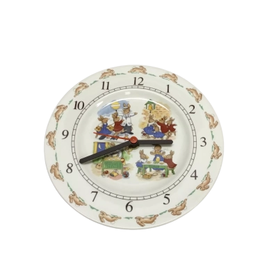 Vintage Royal Doulton Bunnykins Teaching Clock Plate In Box