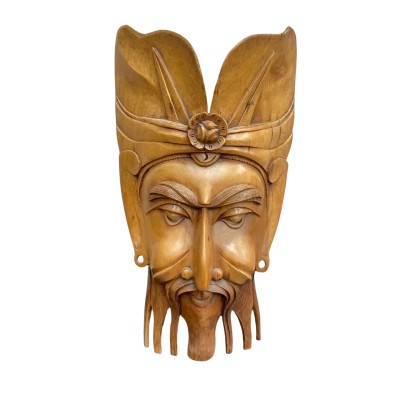 Far East Hand Carved Wooden Wall Hanging Mask