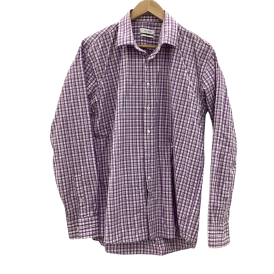 Calvin Klein Mens  Size 43 Checked Shirt Purple 