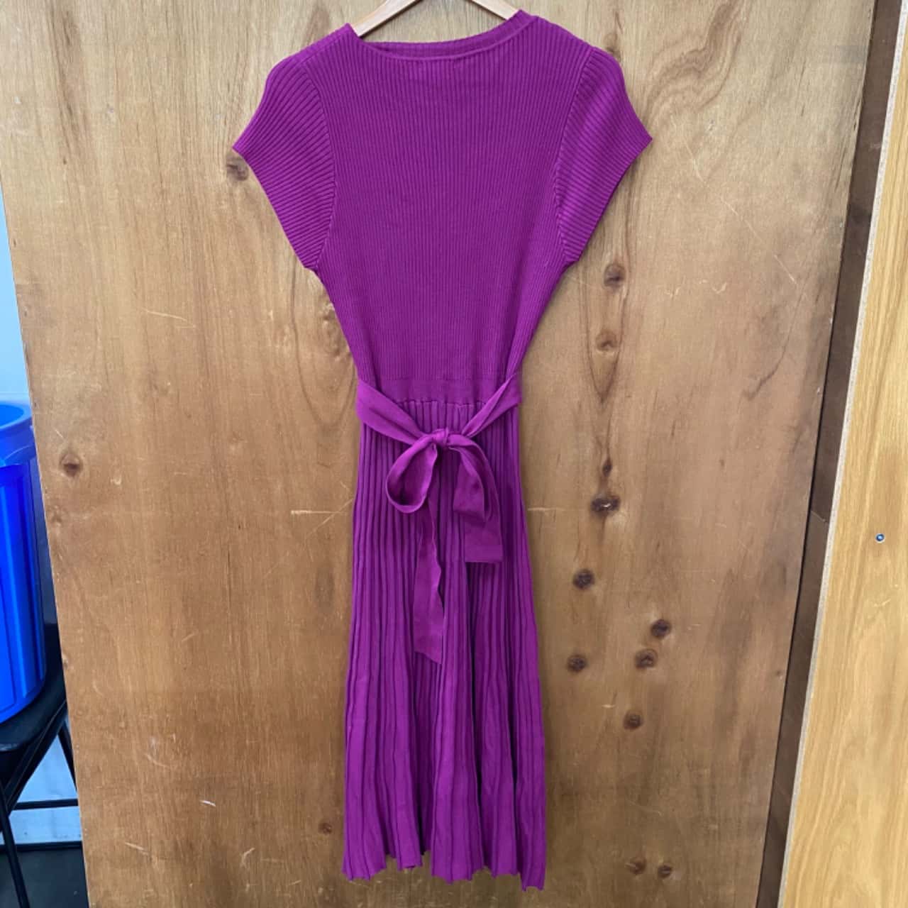 Portmans Magenta Rib-Knit Short Sleeve Dress Size L(s) - New With Tags |  Salvos Stores