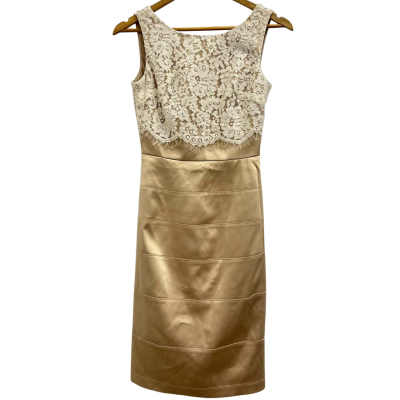 Review Womens  Size 6 Cocktail Dress Champagne / Cream 