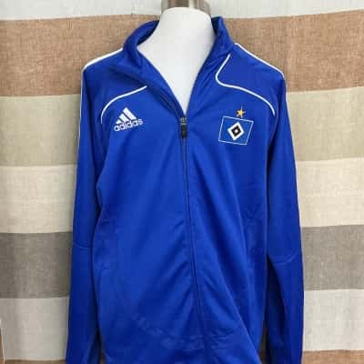 Adidas Mens  Size 38 Front Zipper Blue / White 