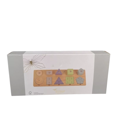 Astrup wooden shapes and fractions game 31 piece pieces