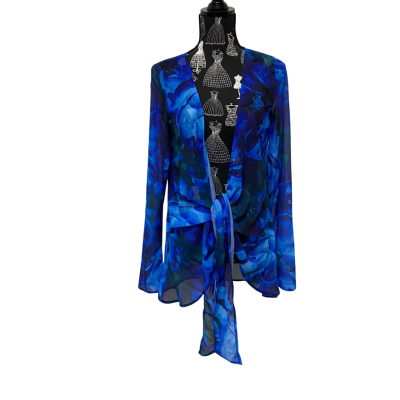 White Fox Womens  Size S/M Long Sleeve Top Navy Blue BN