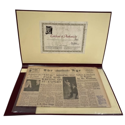 Vintage ‘The Age’ Newspaper Melbourne in Binder - Dated Tuesday 14 April 1964