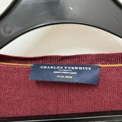 Charles Trywhitt Mens  Size XXXL Jumper Maroon WOOL