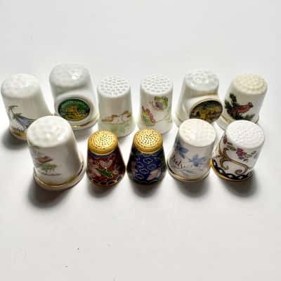 Vtg. Collection of Thimbles Set of 11