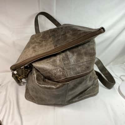  Unisex vegan leather Backpack Brown 